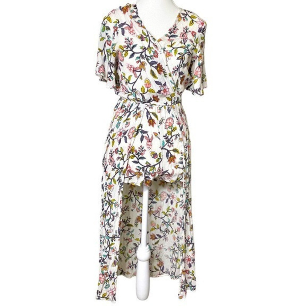Speechless White Floral Romper‎ with Hi Lo Dress Style in Back